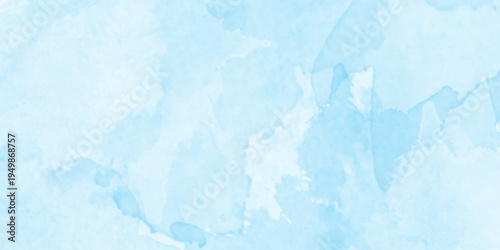 Light pastel sky soft cloud shapes blended blue watercolor effect, crumpled Light blue paper texture Soft blue abstract background with a watercolor.