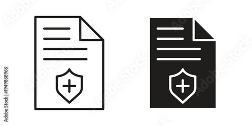 Contract coverage icon element for graphic designs. line and flat symbols
