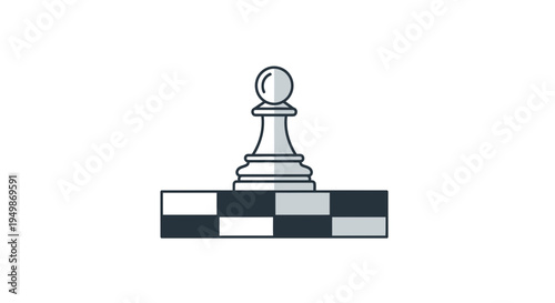 Chess Piece on Checkered Board Game.