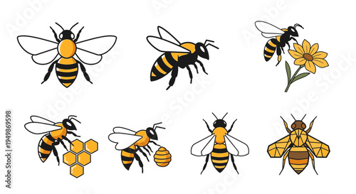 Collection of bees in flight 2.