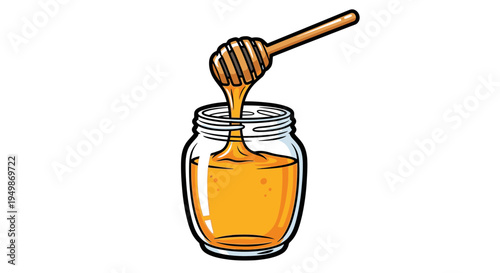 Honey in a glass jar 17.