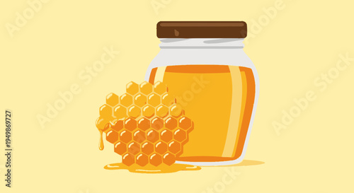 Honey in a glass jar 14.
