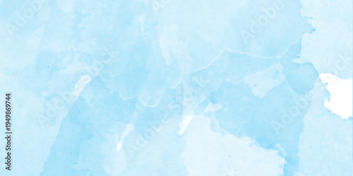 Light pastel soft cloud shapes blended blue or white watercolor, beautiful hand made watercolor texture, blue color abstraction with brush stroke, abstract blue gradient on canvas texture background.
