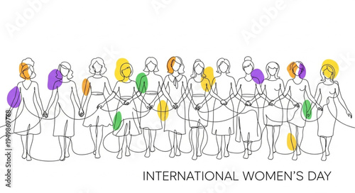 Diverse group of women celebrating International Womens Day together.