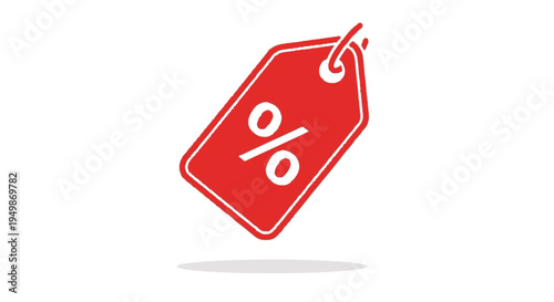 Red discount label with percentage sign 3.