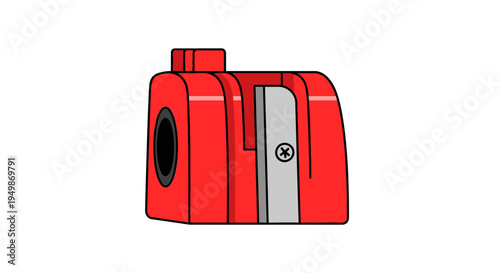 Red camera with gray shutter button.