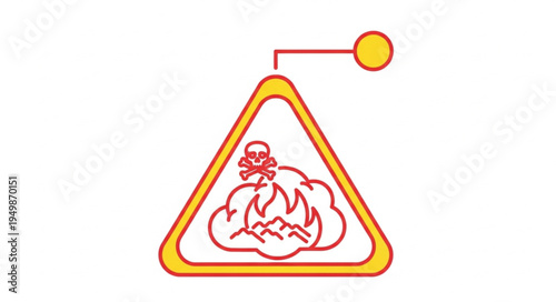 Danger Warning Sign for Fire Hazard and Toxic Substances.