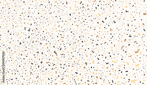 Terrazzo flooring seamless pattern. Ceramic, cement, marble, mosaic floor texture. Brown Confetti backdrop. Vector illustration.