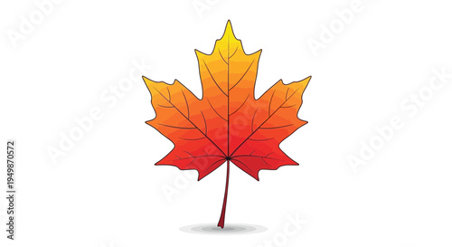 Autumn Maple Leaf Icon with Gradient Colors