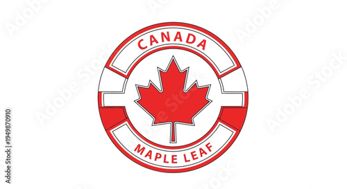 Canada Maple Leaf Emblem - Red and White National Symbol