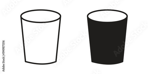 Empty Glass Icon element for graphic designs. line and flat symbols