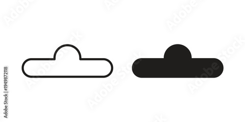 Euro hook icon element for graphic designs. line and flat symbols