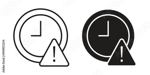 Expiry icon element for graphic designs. line and flat symbols