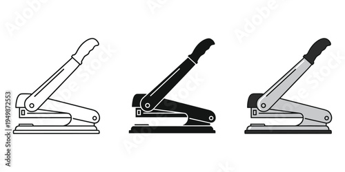 Three different styles of stapler icons