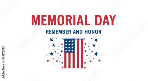 Free Download Memorial Day celebration with American flag and stars on a patriotic poster - GFXLoad