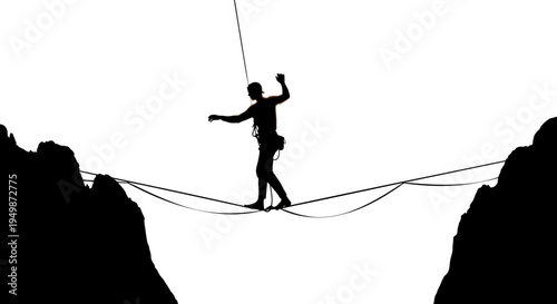 Man Balancing on a High Wire.