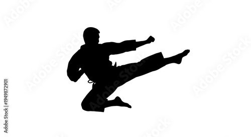 Man doing kickboxing martial arts move.