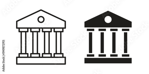 Federal agency icon element for graphic designs. line and flat symbols