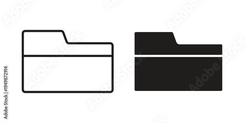 File Folder icon element for graphic designs. line and flat symbols