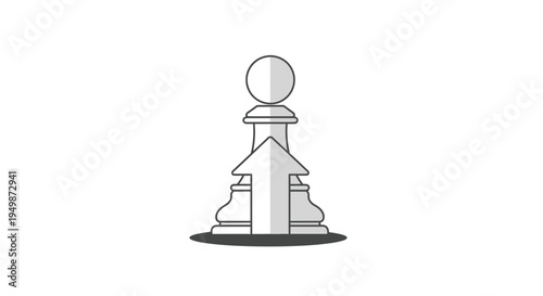 Black and white pawn chess piece.