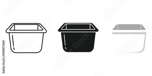 Three different styled yogurt cup icons