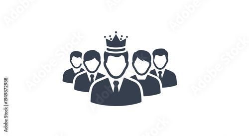 Business people with a leader icon.
