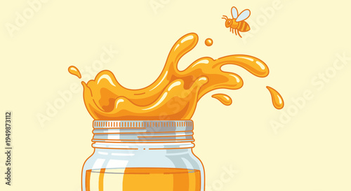 Honey pouring from a jar 1.