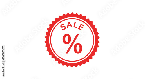Red percent sale discount sign icon 1.
