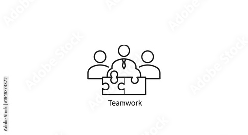 Teamwork puzzle people working together.