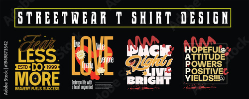 Urban Streetwear T-Shirt Design Bundle – Graffiti Typography Graphic Pack
