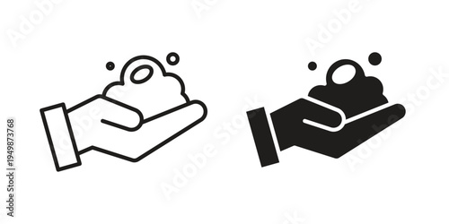 Foam icon element for graphic designs. line and flat symbols
