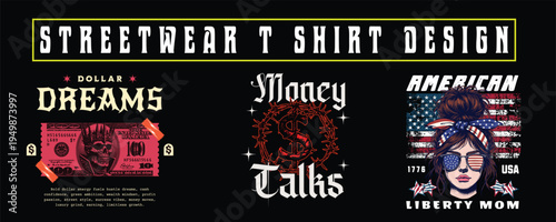 Urban Streetwear T-Shirt Design Bundle – Graffiti Typography Graphic Pack