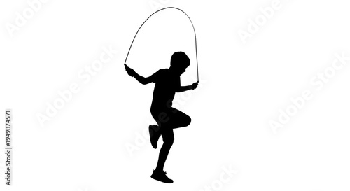 Person jumping with jump rope.