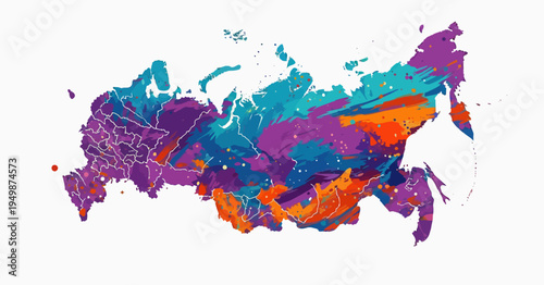 Map of Russia showing ethnic and linguistic divisions