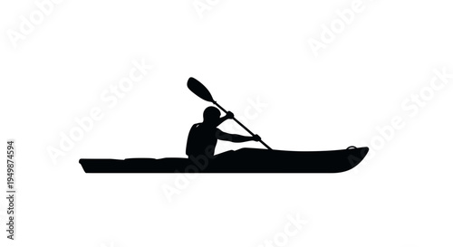 Person Paddling a Kayak Silhouette.