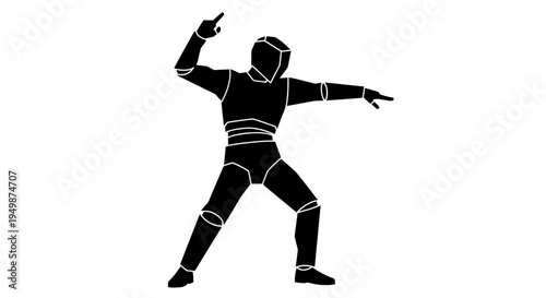 Person Wearing Fencing Uniform Posing.