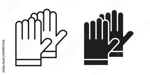 Gloves icon element for graphic designs. line and flat symbols