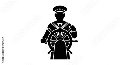 Police Officer on Motorcycle Silhouette Icon.