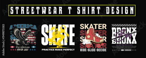 Urban Streetwear T-Shirt Design Bundle – Graffiti Typography Graphic Pack