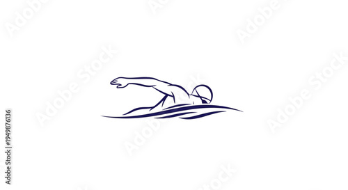 Swimmer in streamlined position swimming.
