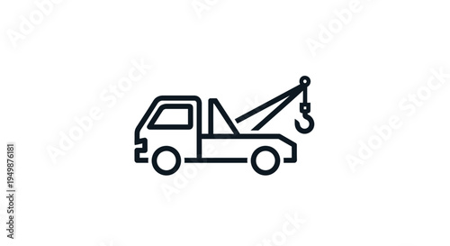 Tow truck with hook lifting.