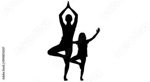 Two Women Practicing Yoga Together.