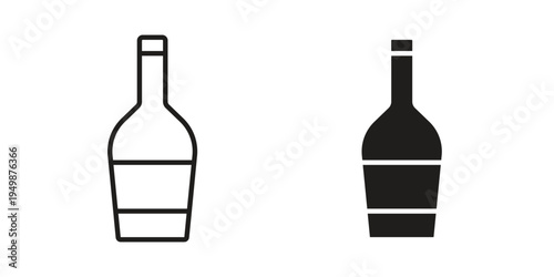Hine bottle icon element for graphic designs. line and flat symbols