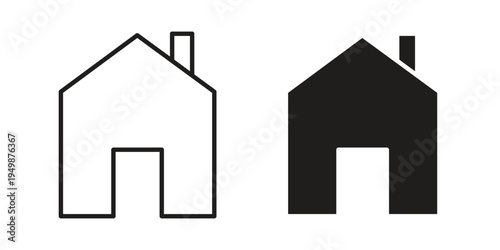 Home icon element for graphic designs. line and flat symbols