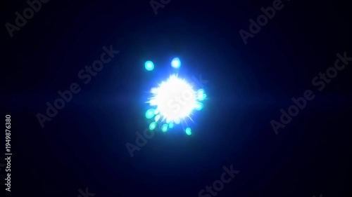 Symbolic light points converging and synchronizing pulse rhythm representing partnership