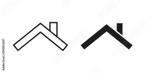 Home roof icon element for graphic designs. line and flat symbols