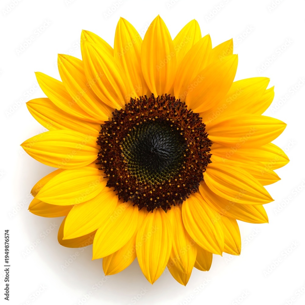 Obraz premium A vibrant yellow flower with dark brown center