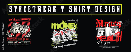 Urban Streetwear T-Shirt Design Bundle – Graffiti Typography Graphic Pack