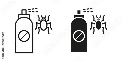 Insecticide icon element for graphic designs. line and flat symbols