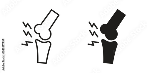 joint pain icon element for graphic designs. line and flat symbols